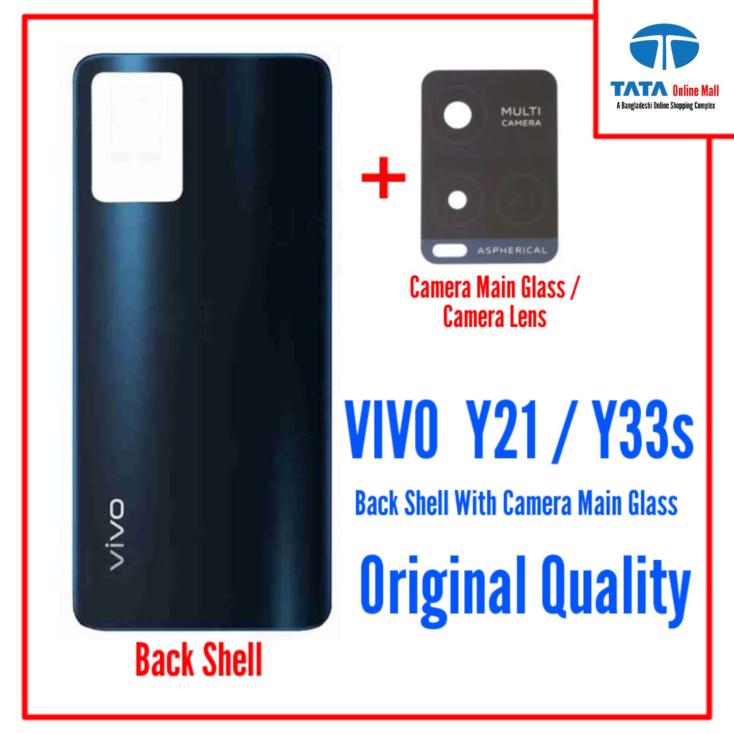 Vivo Y21 / Y33s Back Shell / Back Panel / Back Part And Camera Main Glass - Original Quality