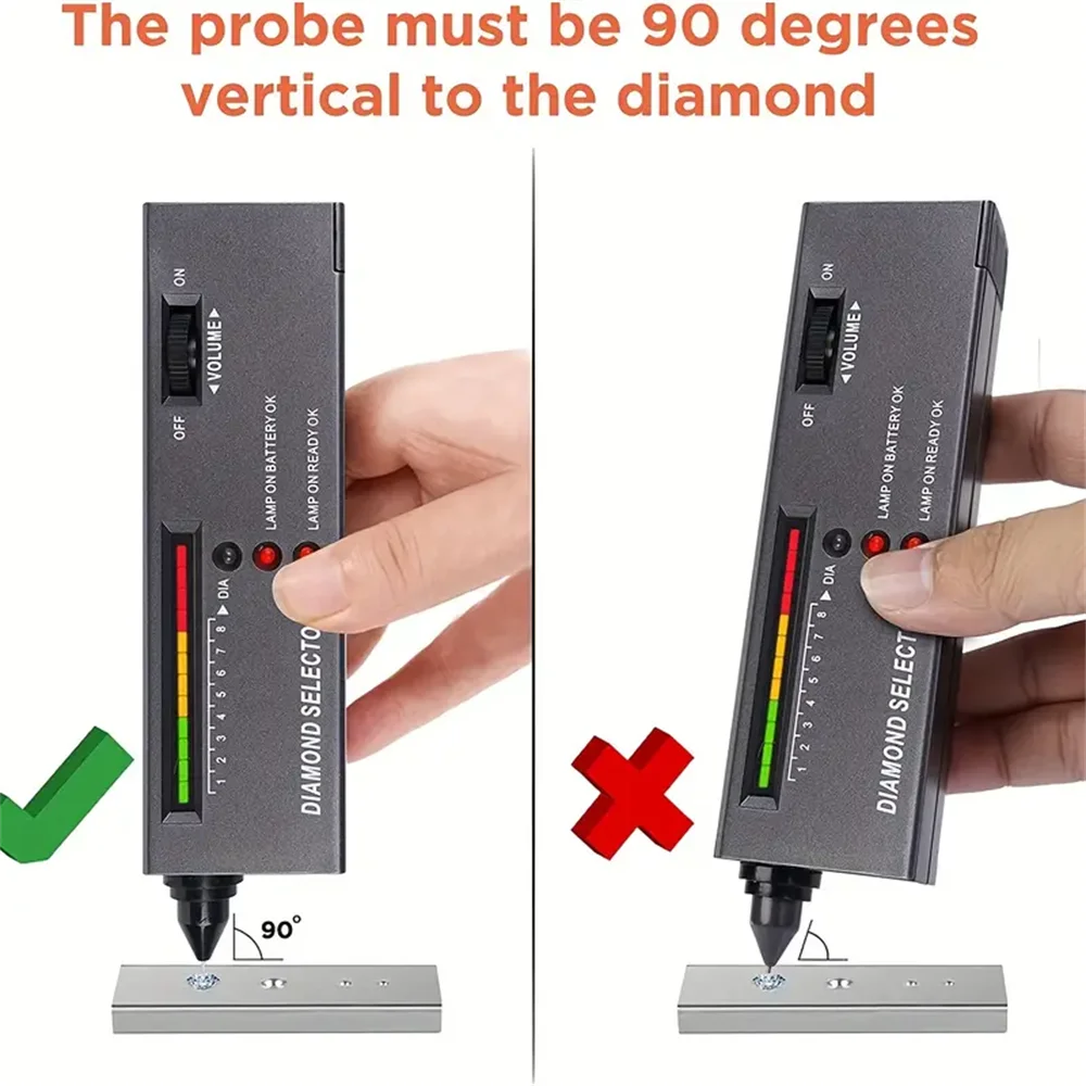 Diamond Tester Portable Gemstone Selector Tool LED Indicator Accurate Reliable Jewelry Test Tool For Jewelry Jade Ruby. 