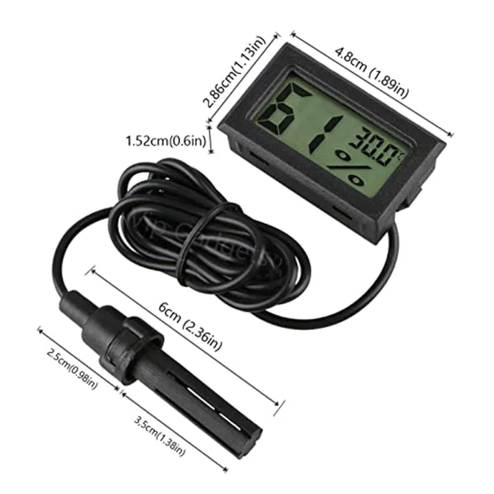 Digital LCD Mini Thermometer Hygrometer Fridge Freezer Temperature Humidity Meter - Portable Temperature Humidity Meter

- Use for incubator And Bedroom. 