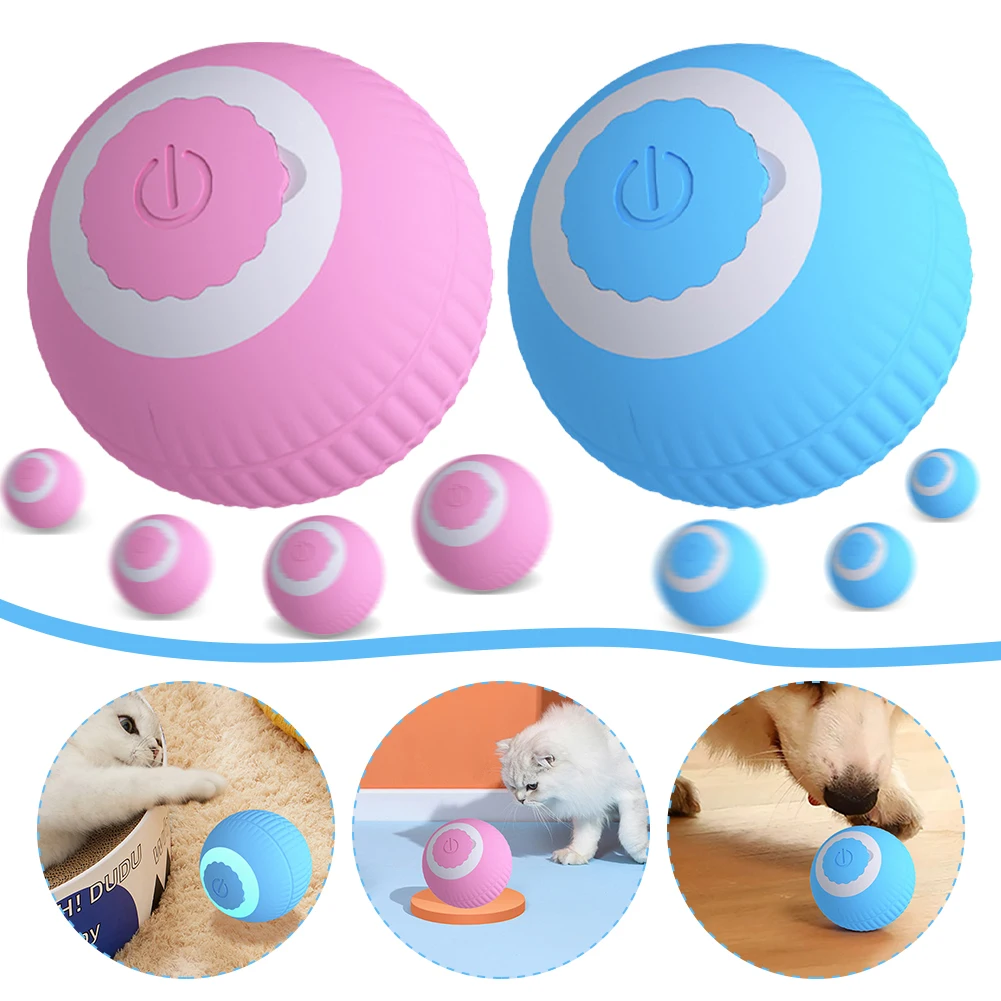 Electric Cat Ball Toys USB Rechargeable Smart Interactive Cat Toy ABS Intelligent Rolling Toy Ball for Kitten Dog Playing. 