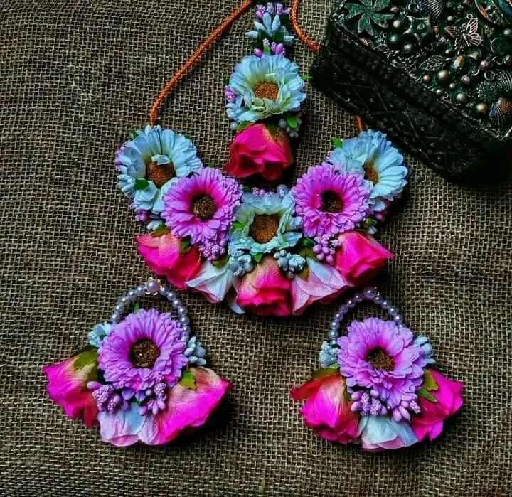 artificial flower jewellery set