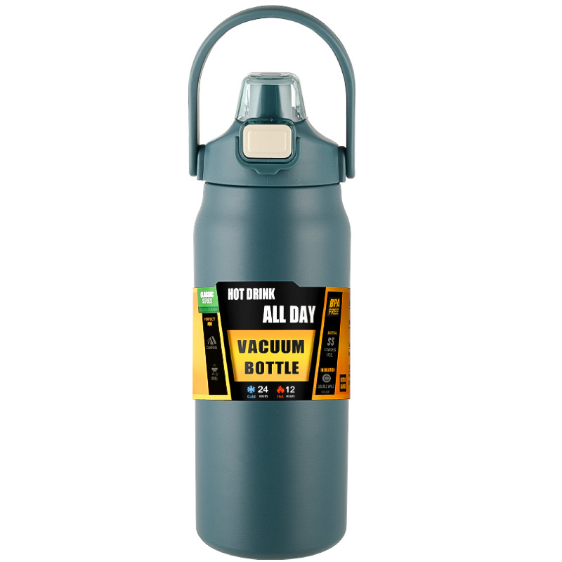 Portable Thermos with Straw 304 Stainless Steel Thermal Mug Tumbler ...