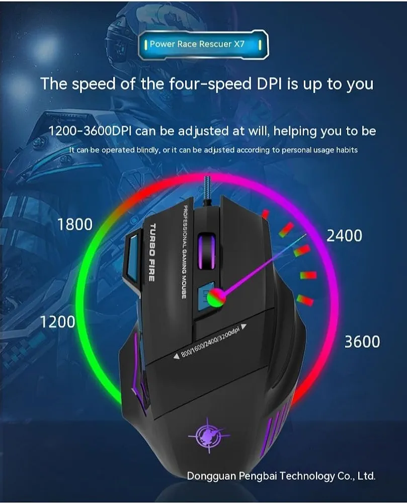 MS7 Gaming Mouse Wired Mouse Gamer Ergonomic Optical Mice For PC Laptop Games Quality 7 Buttons USB Computer. 