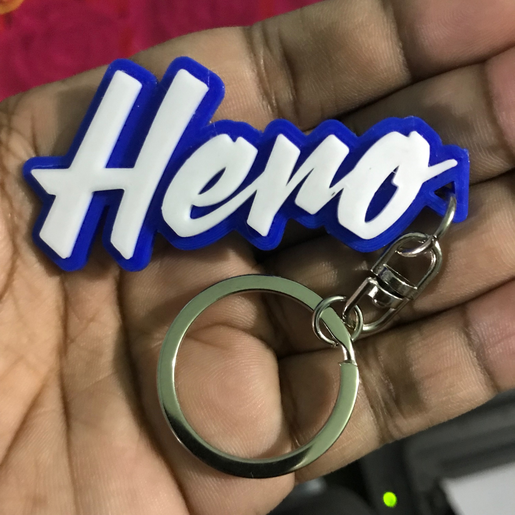 Multicolor Custom Key Ring with your name (Single Word) & Key holders