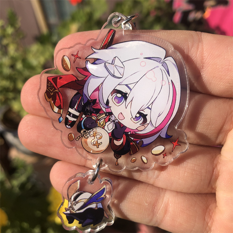 Honkai: Star Rail Yinzhi Jingliu HuoHuo Guinaifen Cosplay Costume Accessories Anime Game Badge Keychain Pendant Prop. 