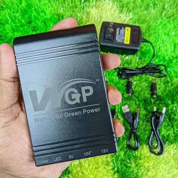 Mini UPS for Wifi Router, Onu, CCTV & Mobile Power bank. 5v, 9v, 12v, 12v Volt. with 12V 2ampr CCD adapter free. 