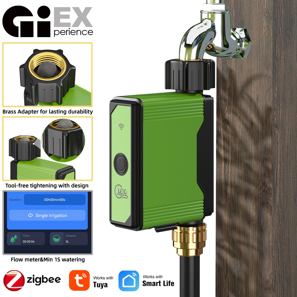 2024 NEW ZIGBEE WIFI Garden Watering Timer Smart Sprinkler Drip Irrigation System Built-in Water Flow Recorder Controller TUYA. 