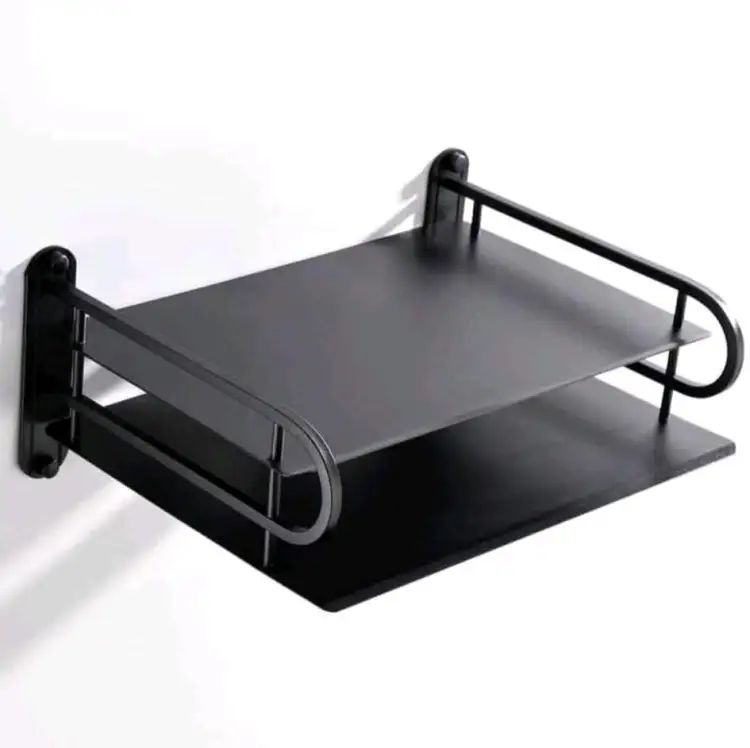 WIFI Router Stand Wall Mounted/ONU Stand/TV Box or Set Top Box Stand With Black Color. 