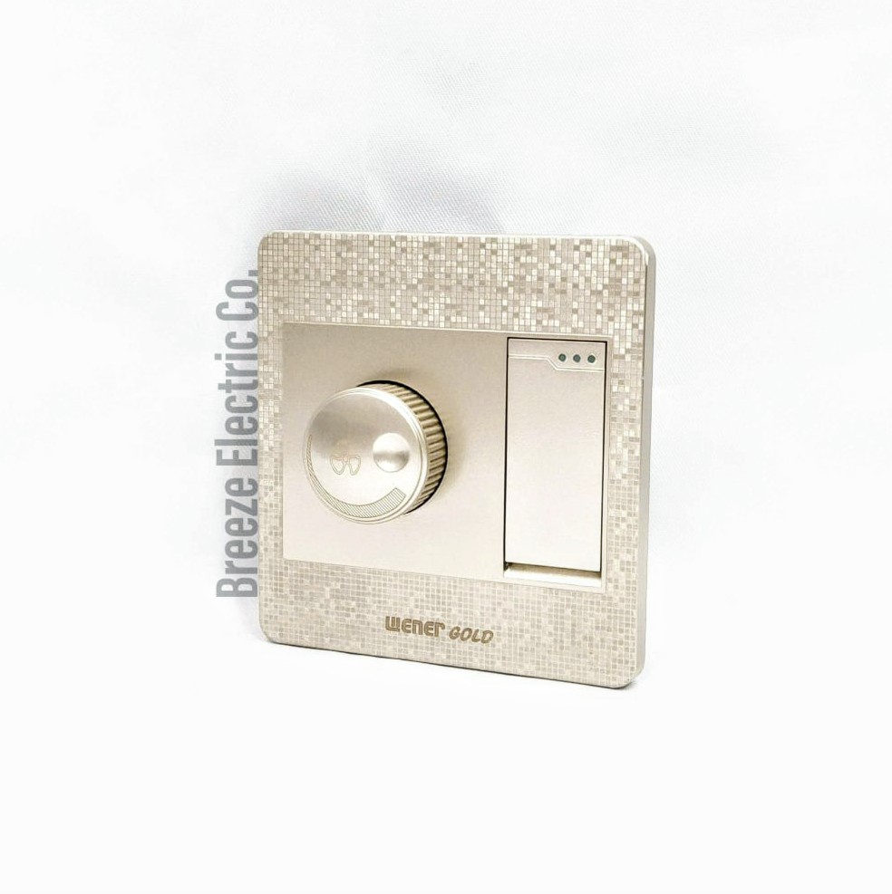 Wener Gang Switch Standard Value Pack: 4 Gang+ Fan Dimmer+13A 5 pin Multi Socket+3 gang Plastic Back Cover.. 