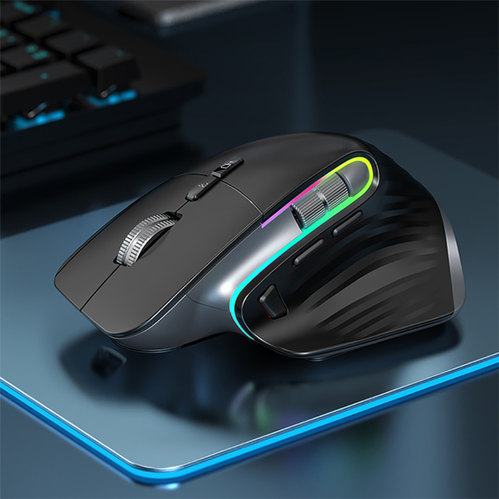 JOMAA 2.4G Wireless Bluetooth Mouse Rechargeable LED RGB Gaming Mouse  for Computer Gamer Office 4000DPI. 