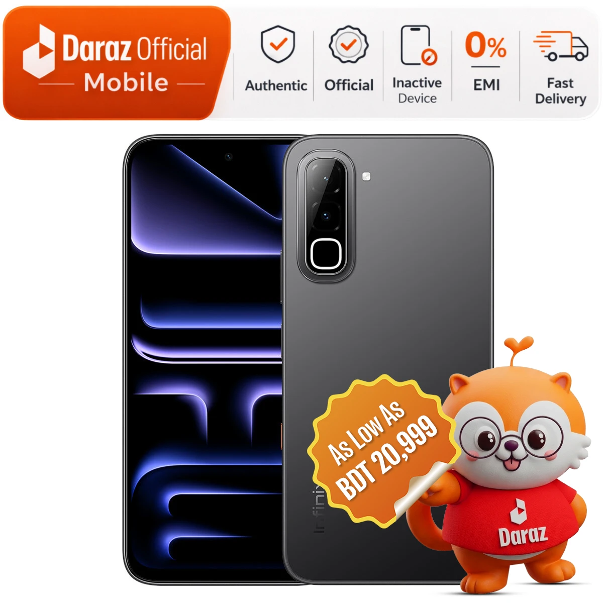 Infinix Hot 70 6GB+128GB | 6.78" 120Hz Screen | 50MP Camera | 6000mAh Battery | Official Warranty