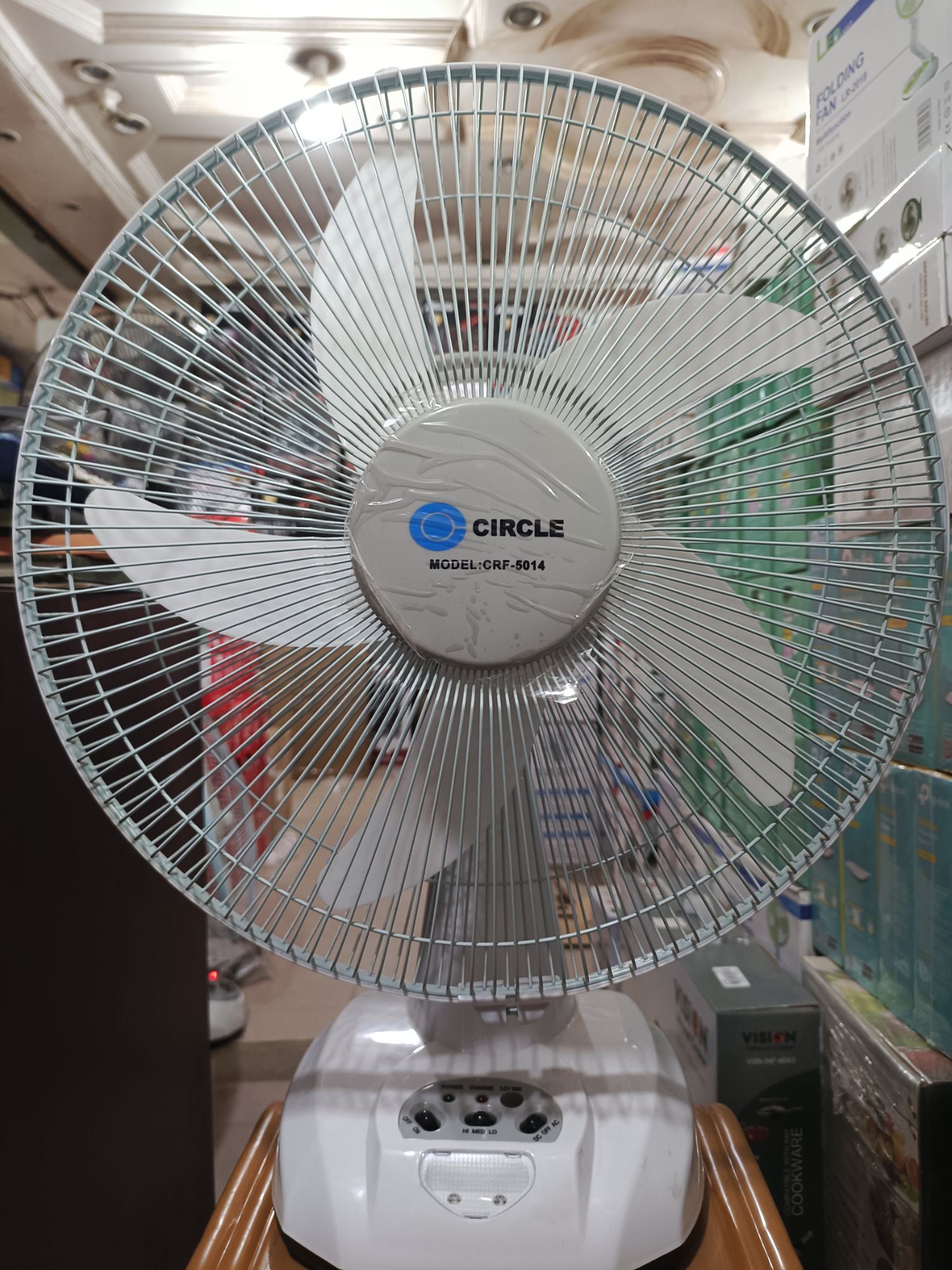 Circle Rechargeable 14" Inch Table Fan AC/DC 6V Battery 14 Hours Model:CRF-5014