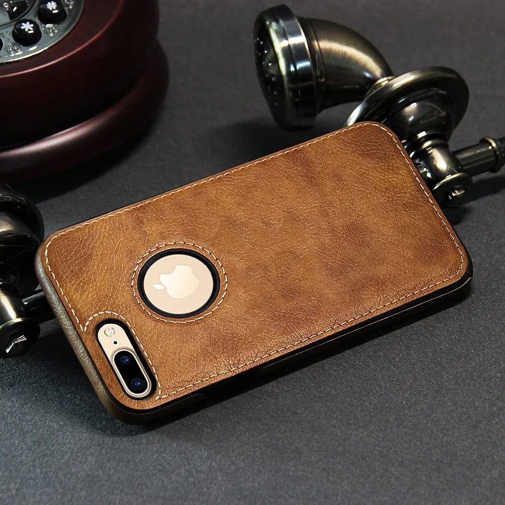 Pikkme iPhone 7 Plus / 8 Plus Back Cover | Flexible Pu Leather | Full Camera Protection | Raised Edges | Super Soft-Touch | Bumper Case for iPhone 7 Plus / 8 Plus (Brown). 