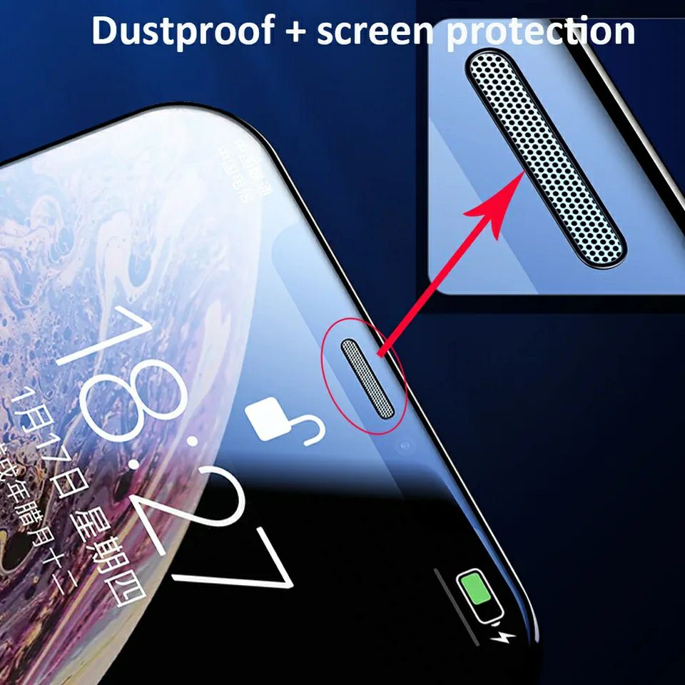 Dust Net Tempered Glass For iPhone 11 / iPhone XR No Black Border Screen Protector. 