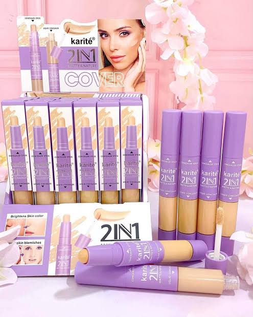 Karite 2 IN 1 Matte & Nature Liquid Concealer And Concealer Stick. 