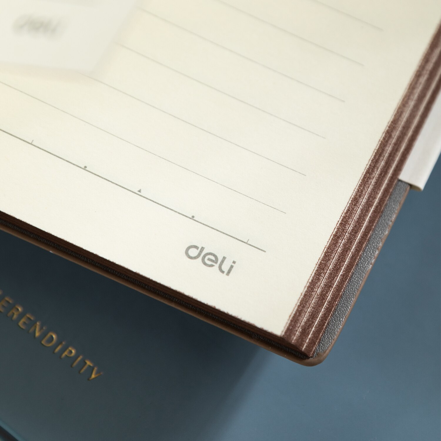 Deli Leather Cover Notebook Cover Notebook PU Notebook Thickened Notepad Minimalist Soft Leather Student Business Office School. 