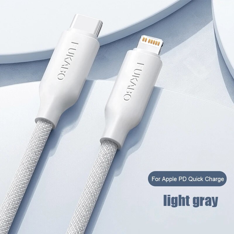 FUKABO PD 20W Type-C To Lightning Fast Charging Cable For iPhone 14 13 12 11 Pro Max Plus Mini XS XR iPad Mobile Phone Data Cord. 