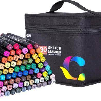 Deli 80 Colors Professional Art Marker Set Alcoholl Based Sketch Marker Pen For Drawing. 