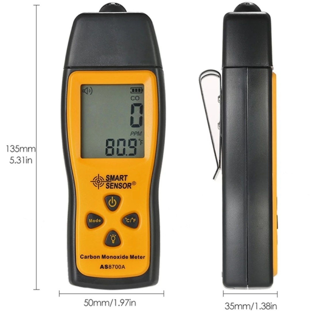 Carbon Monoxide Meter Gas Analyzer Smart Sensor AS8700A 1~1000 PPM CO Fas leak Detector. 