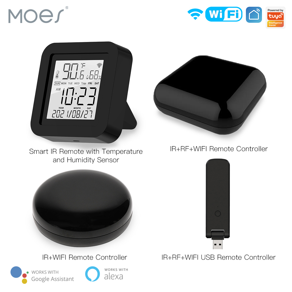 MOES New WiFi RF IR Universal Remote Controller RF Appliances Appliances Tuya Smart Life App Voice Control via Alexa Google Home. 