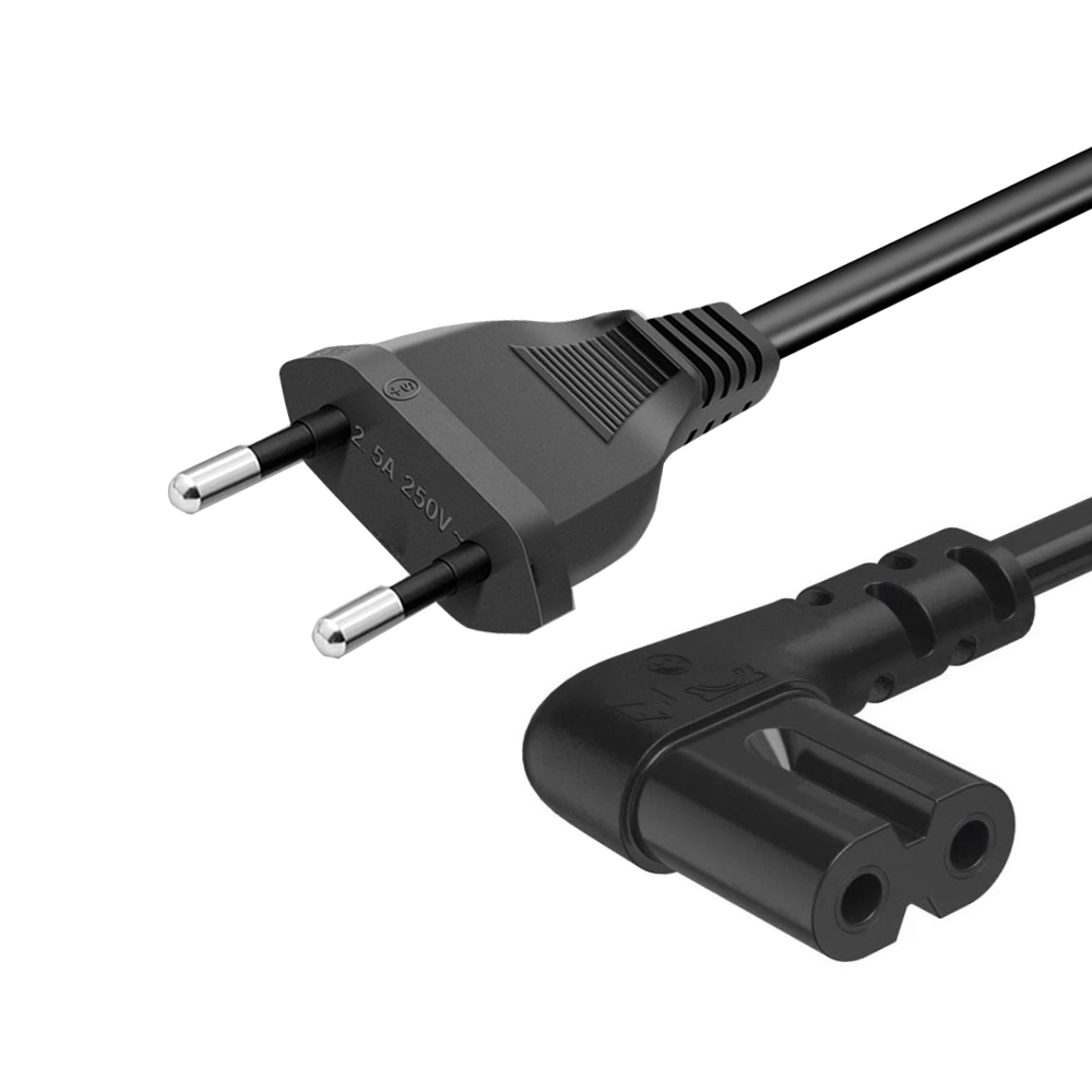EU power cord for Samsung TV 90 degree Samsung Power cable with Angled EU AC power Plug cable for PS4 Apple TV printer camera. 