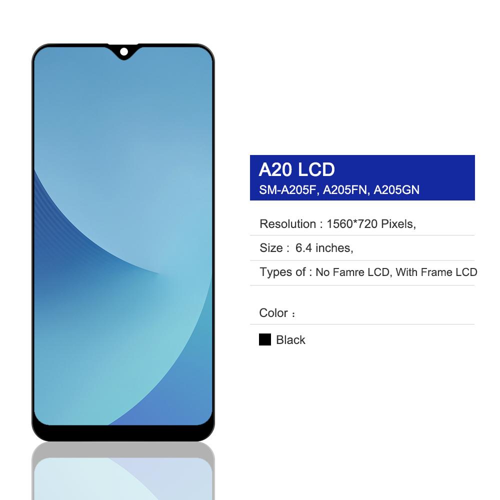 A20 Screen Replacement For Samsung Galaxy A20 A205 A205F LCD Display Touch Screen Assembly with Frame 6.4" For Samsung A20 LCD. 