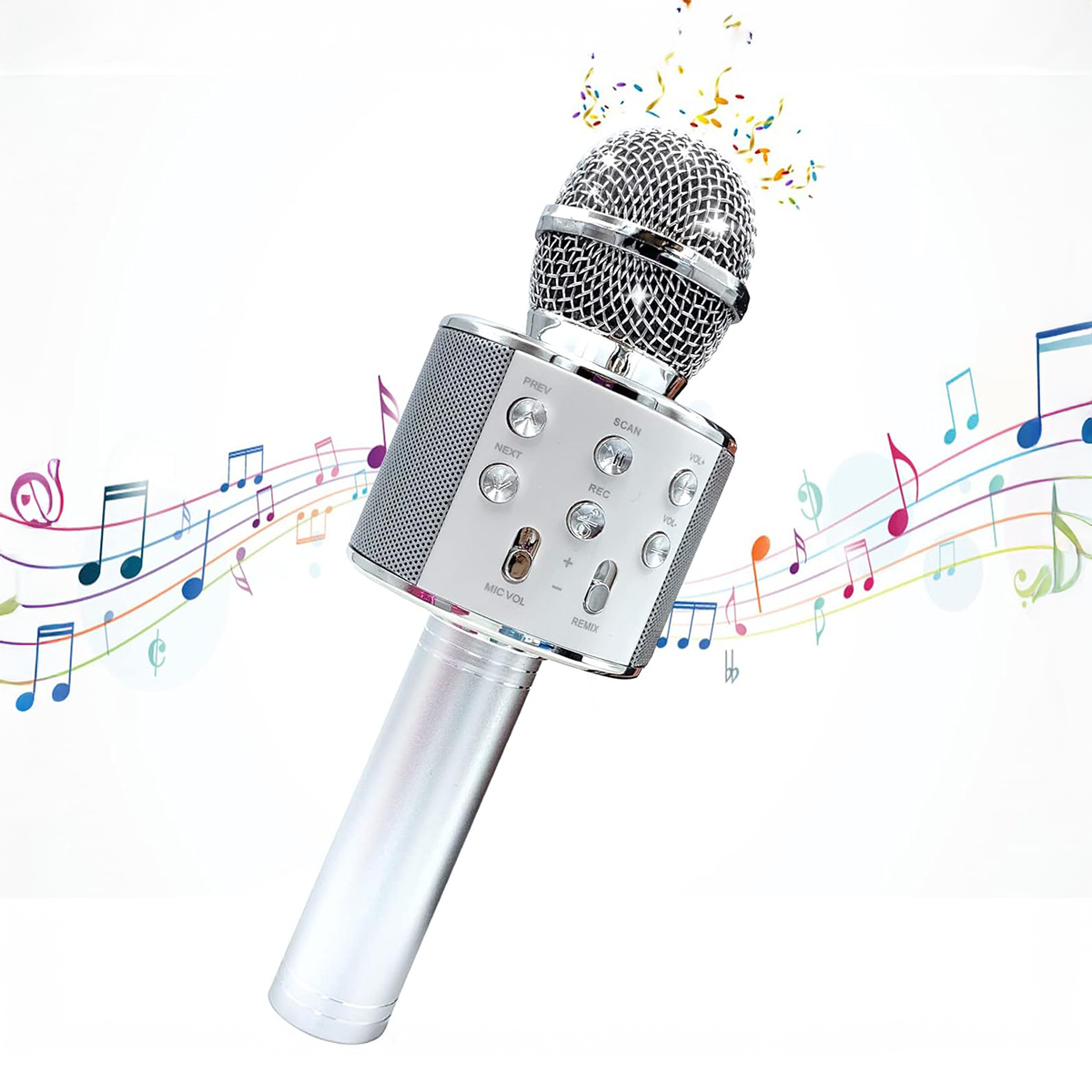 Wireless Bluetooth mouth Speaker Stand Radio Microphone Studio Recording Studio 858+ USB. 