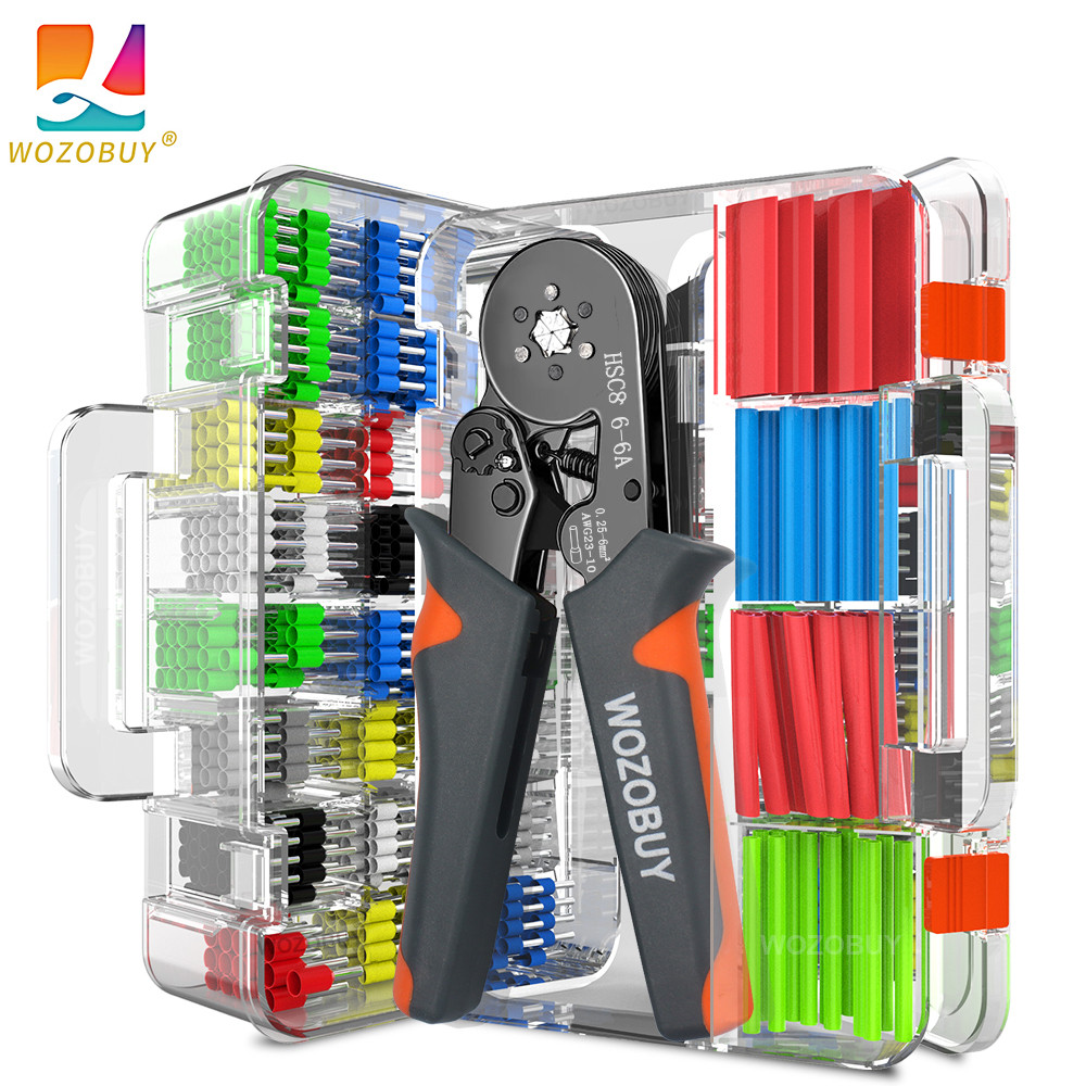 Ferrule Crimping Tool or Tool Kit,HSC8 6-6A/6-4A Ratchet Mini Electrical Clamp,for Tubular Terminal,WOZOBUY Brand Hardware Tool. 