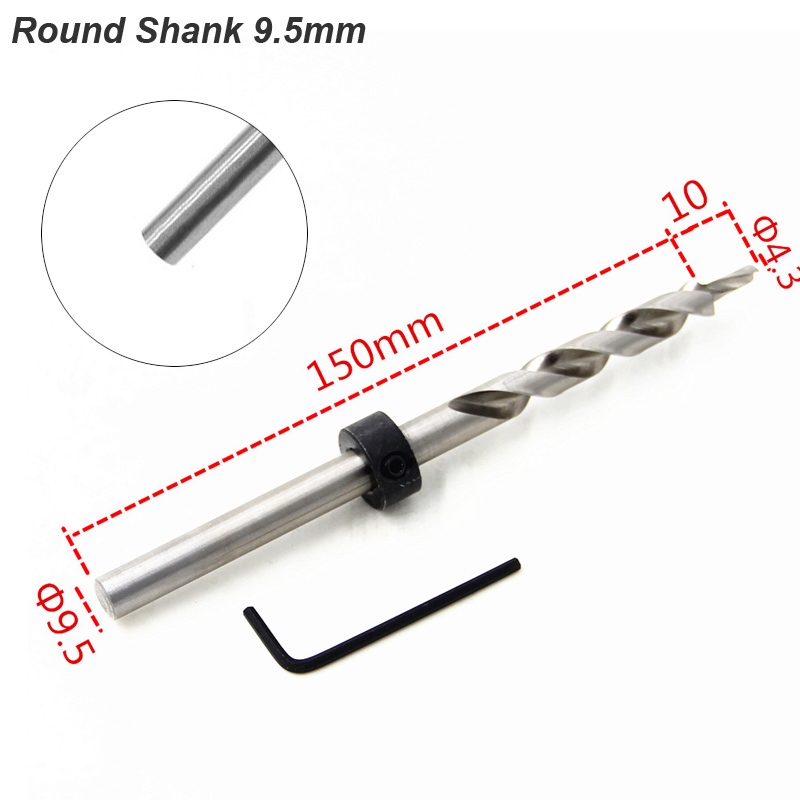 Twist Step Drill Bit With Stoper Locator For Kreg Jig Guide Manual Pocket Pilot Hole Depth Stop Collar 1/4 Hex Round Woodworking. 