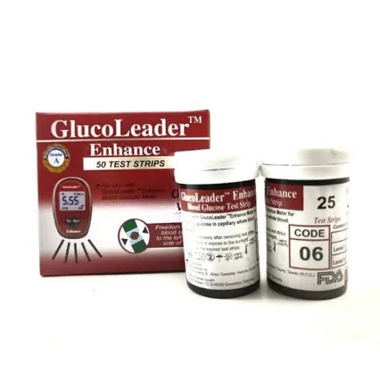 GlucoLeader Enhance RED Blood Glucose Test - 25 strips (No Box Only 1 vail)