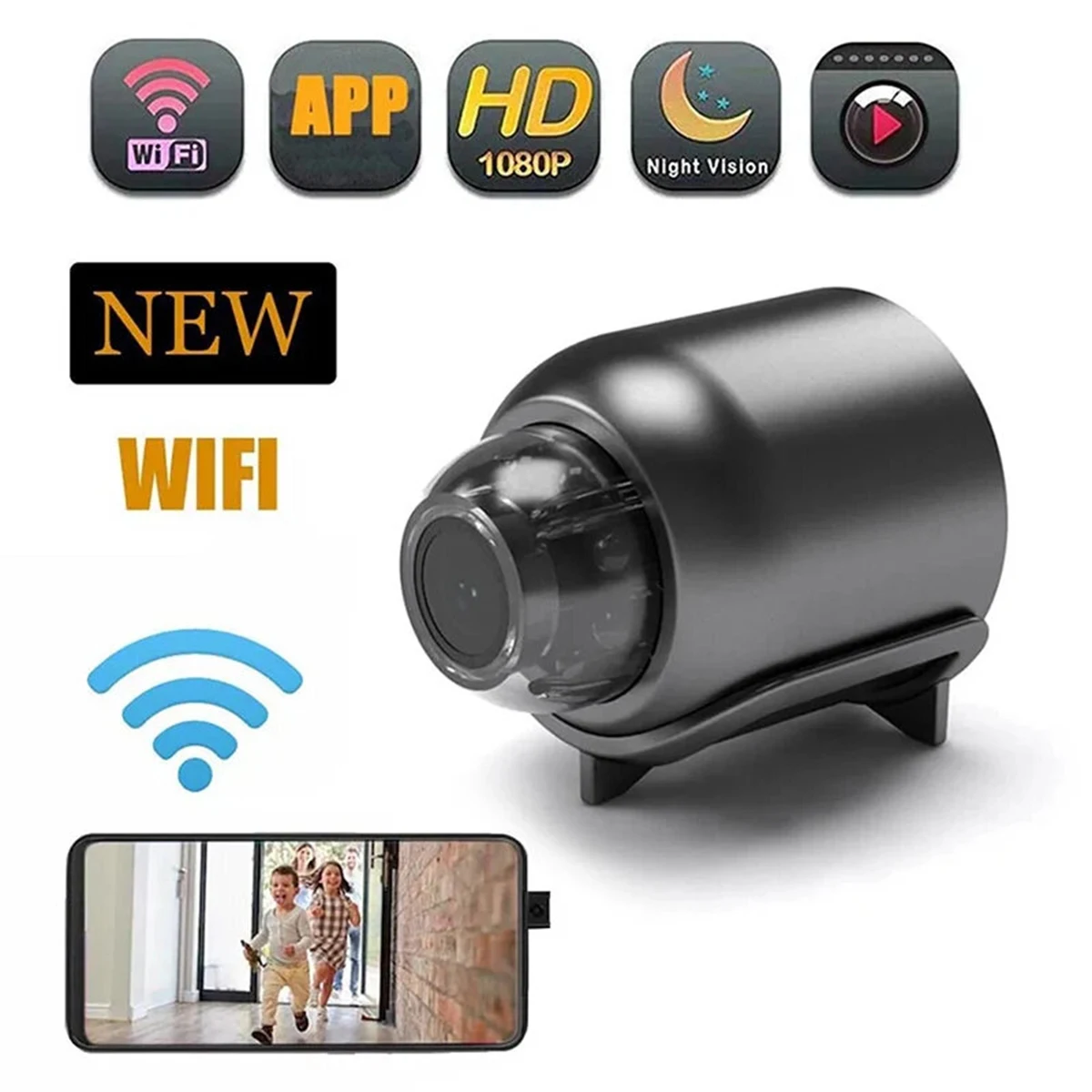 X5 Mini Wifi Camera With Sound Detector And App Control For Home Office Baby Monitor Video Recording