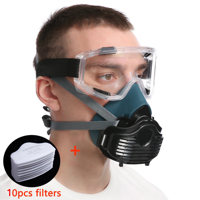 Silicone Dustproof Filter Mask Suitable For Spray Paint House Decoration Grinding Dust Respirator Self-Priming Filter Dust Mask. 