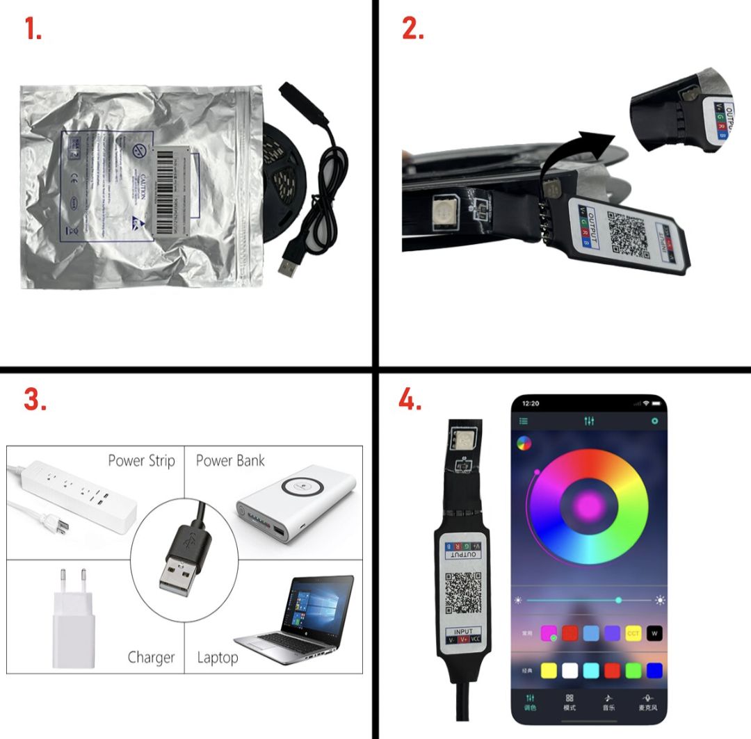 5V USB LED ambient RGB Light for TV/Monitor (5m) App Control. 