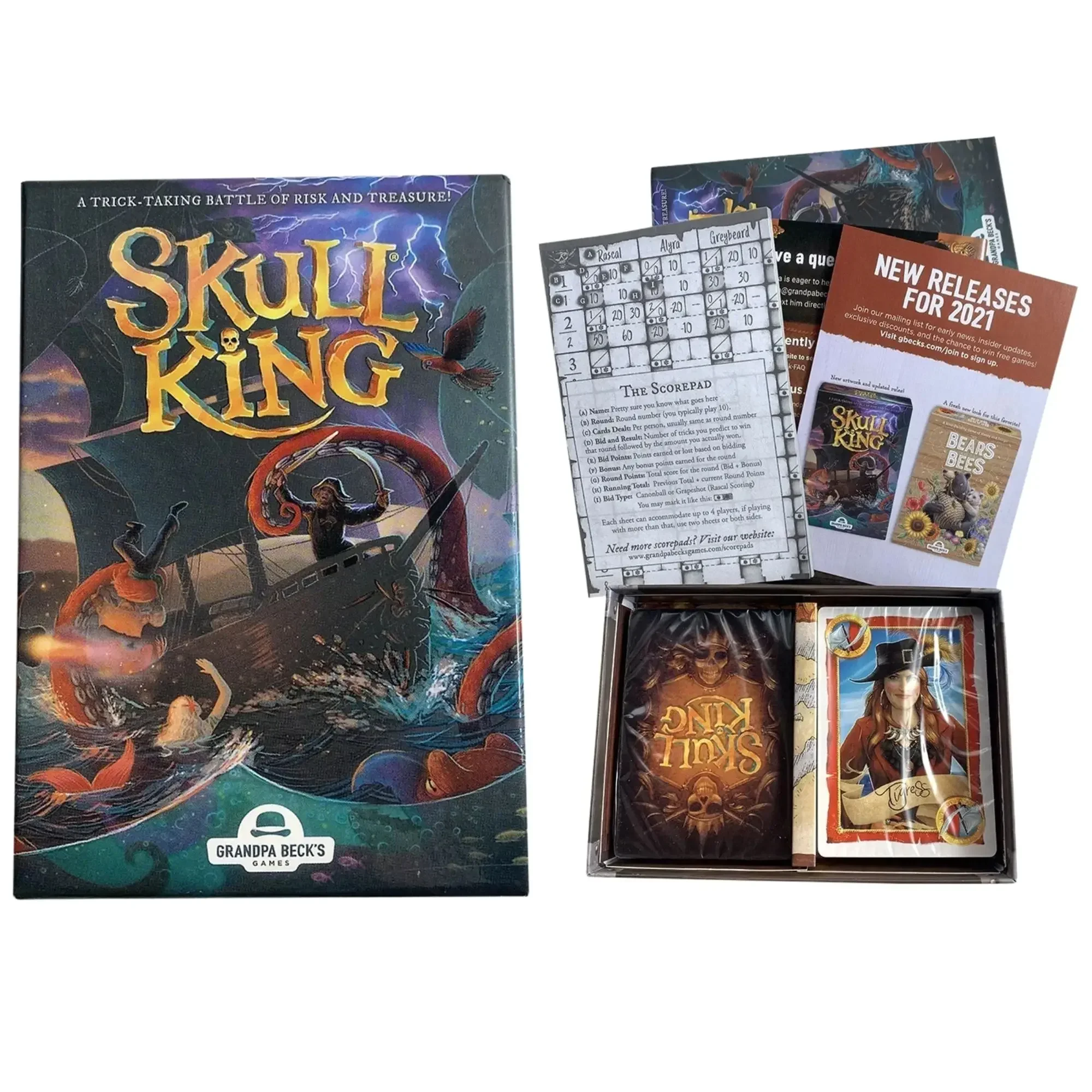 New English version Skull King Ultimate pirate game Hide your Kingdom creator card board game. 