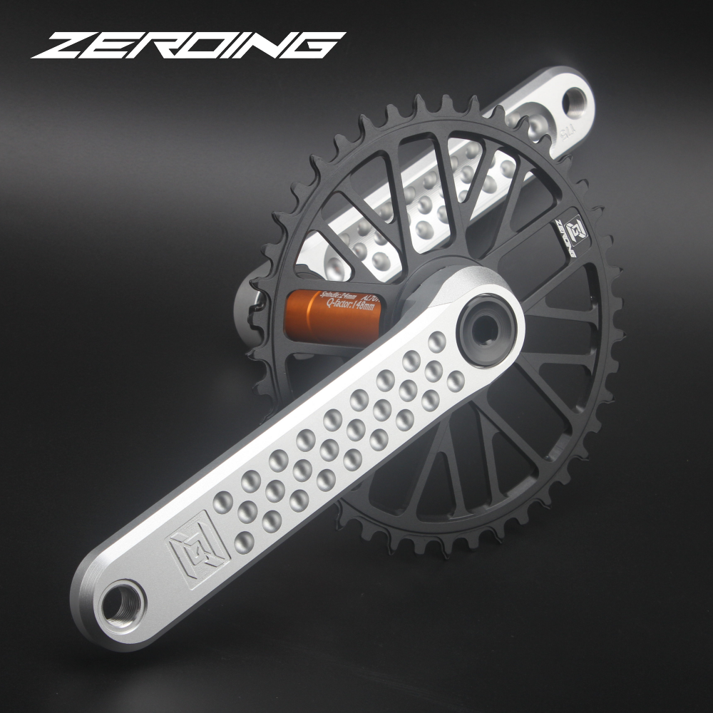 ZEROING Road Folding Bicycle Crankset 10/11/12speed Single Chainring 40/42/44/46/48T With Bracket Bottom BSA For Gravel Bike. 
