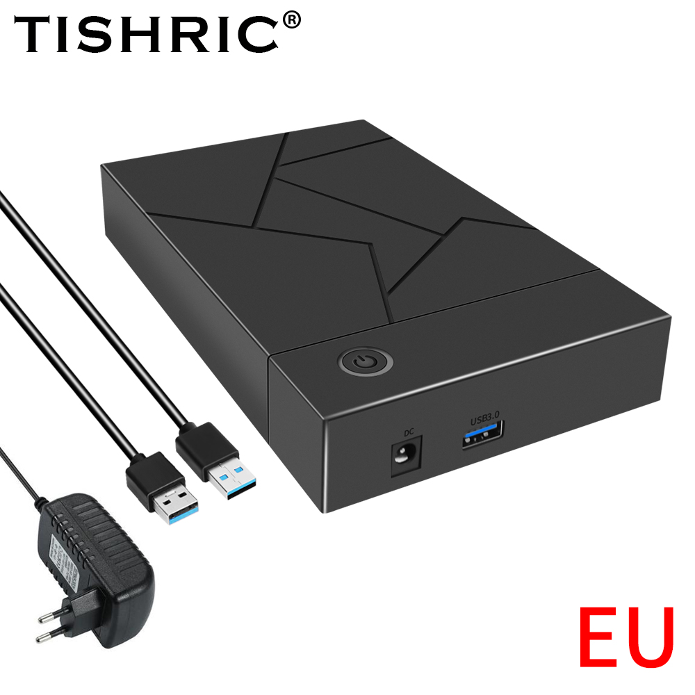 TISHRIC HDD Case 3.5 2.5 SATA to USB 3.0 Adapter External Hard Drive Disk Enclosure for 3.5 SSD Disk 450Mb/s 18TB HDD Box Case. 