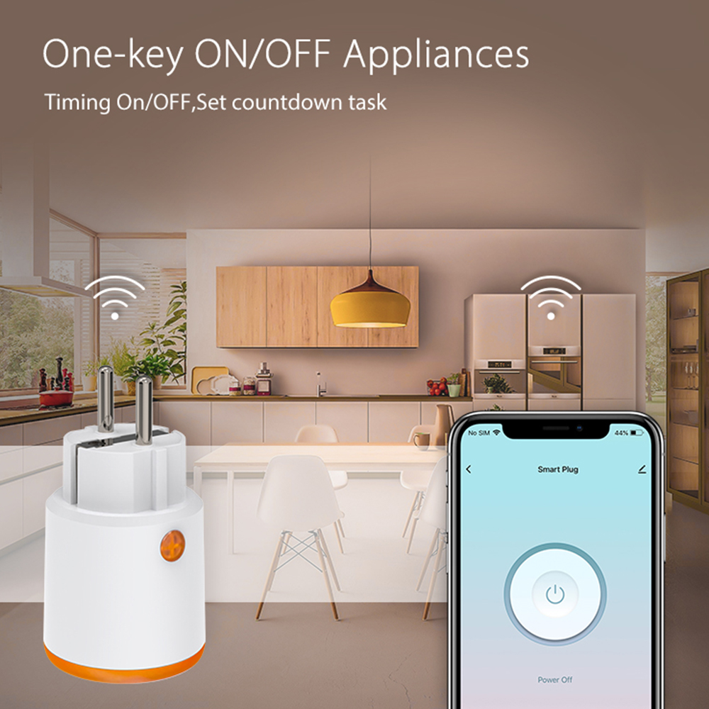 Tuya Zigbee 3.0 Smart Home Zigbee2mqtt 16A EU Outlet 3680W Power Monitor Timer Meter Compatiable With Alexa Google Assistant. 