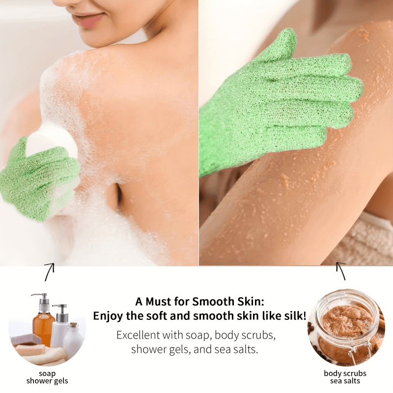 10pcs Colourful Exfoliating Gloves, Bath Gloves For Shower, Double Sided Exfoliating Gloves, For Spa, Massage And Body Scrubs. 