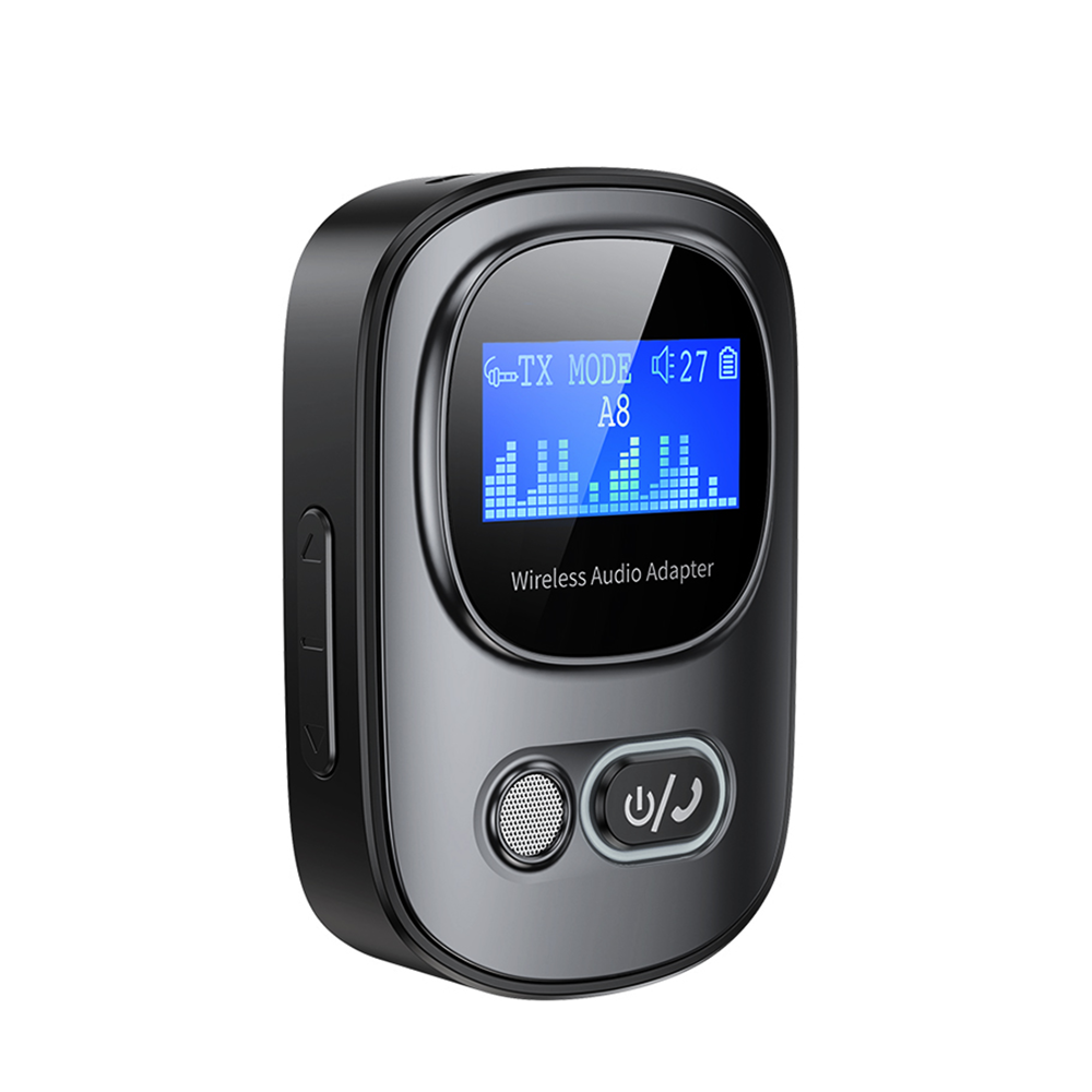 AUX Bluetooth 5.3 Adapter for Car Wireless AudioTransmitter Receiver with LED Display for Home Stereo/PC/Gym/Game Handsfree Call. 
