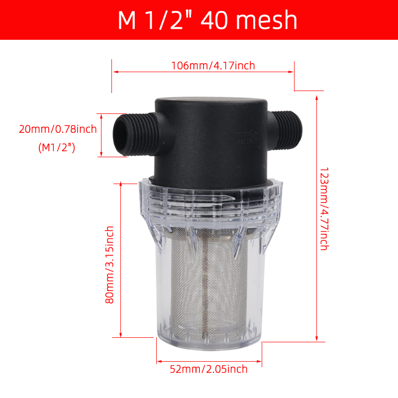 304 Stainless Steel Filter Screen 40 Mesh Pre-Filter Water Pump Filter ...