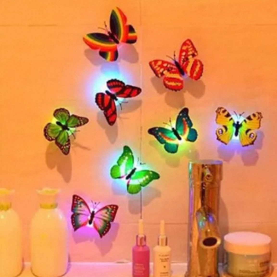 Butterfly shaped home decorating wall light | Color changing LED Wall Sticker | Single (1) Piece