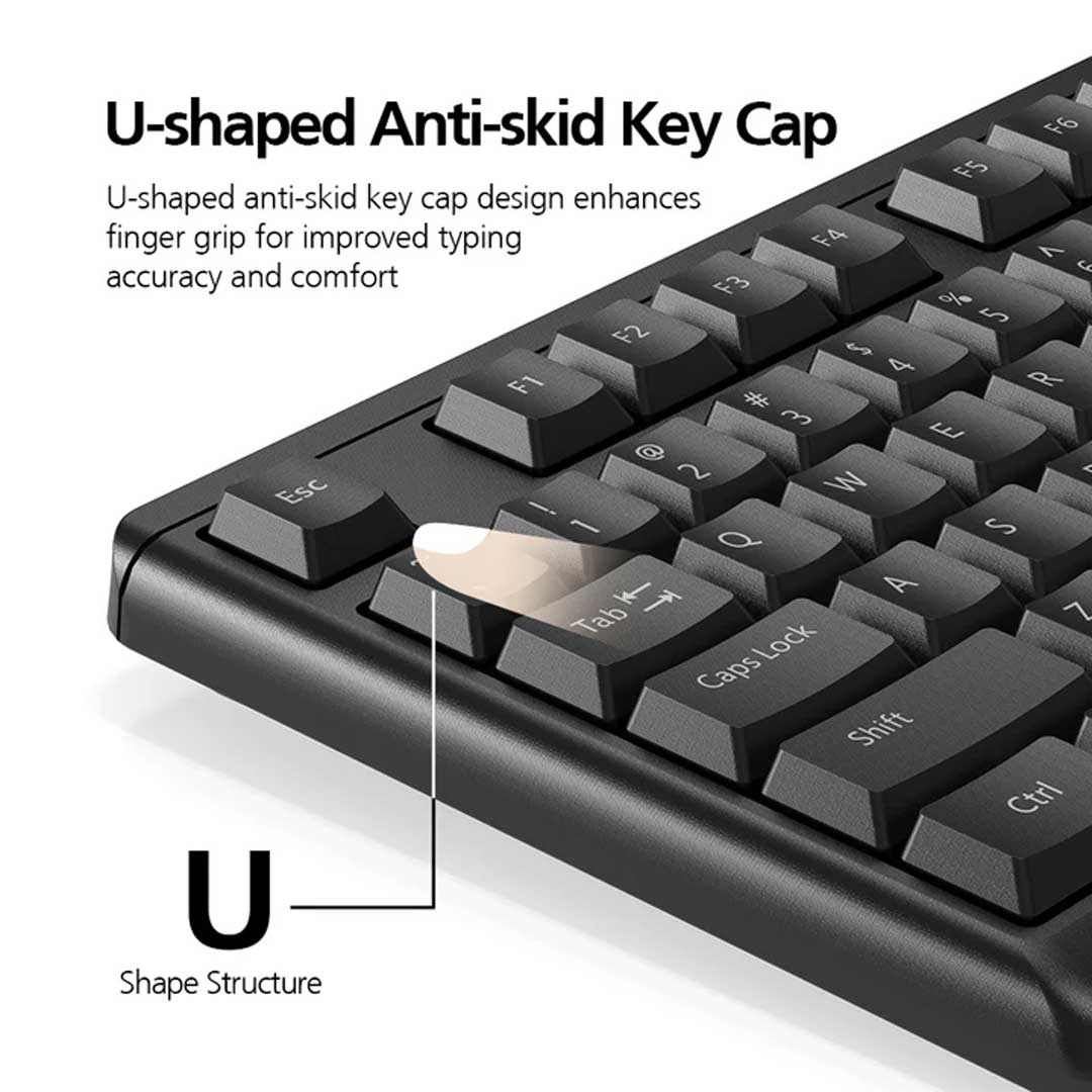 MicroPack KM-2005 Wired Mouse and Keyboard Combo - Black. 