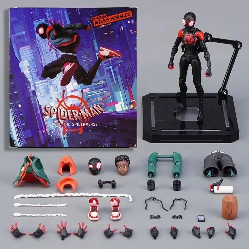Sv Action Miles Morales Action Figure Collection Sentinel Marvel Spiderman Spider-Man Into the Spider Verse Figures Model Toys. 