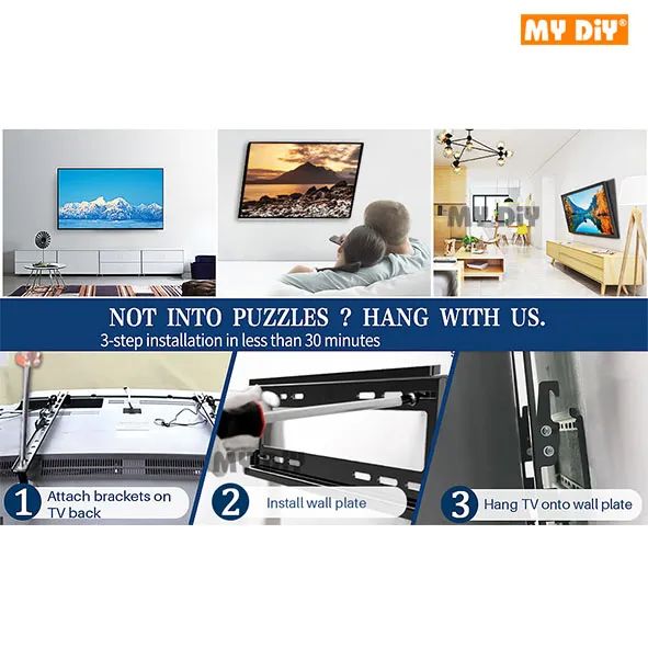 MYDIY UNIVERSAL Flat TV Bracket Wall Mount for 14"-42" Inch LED, LCD, Plasma, OLED, QLED TVs / TV BRACKET LCD LED Plasma TV Bracket Wall Mount Flat Panel Bracket Stand 14" to 42" Inch Max Load 25kg 601. 