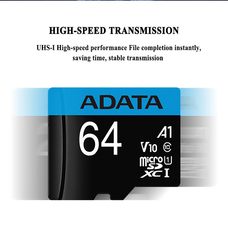 ADATA Micro SD Card Memory Card 32GB MicroSDHC 64GB MicroSDXC MicroSD C10 A1 TF Flash Cards Cartao De Memoria for Phone. 