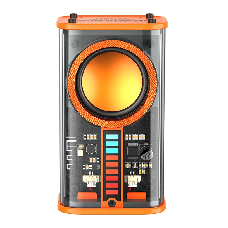 Transparent Cyberpunk Wireless Bluetooth Speaker Sound Light Rhythm Subwoofer TWS Stereo Music Center Hands-free Call. 
