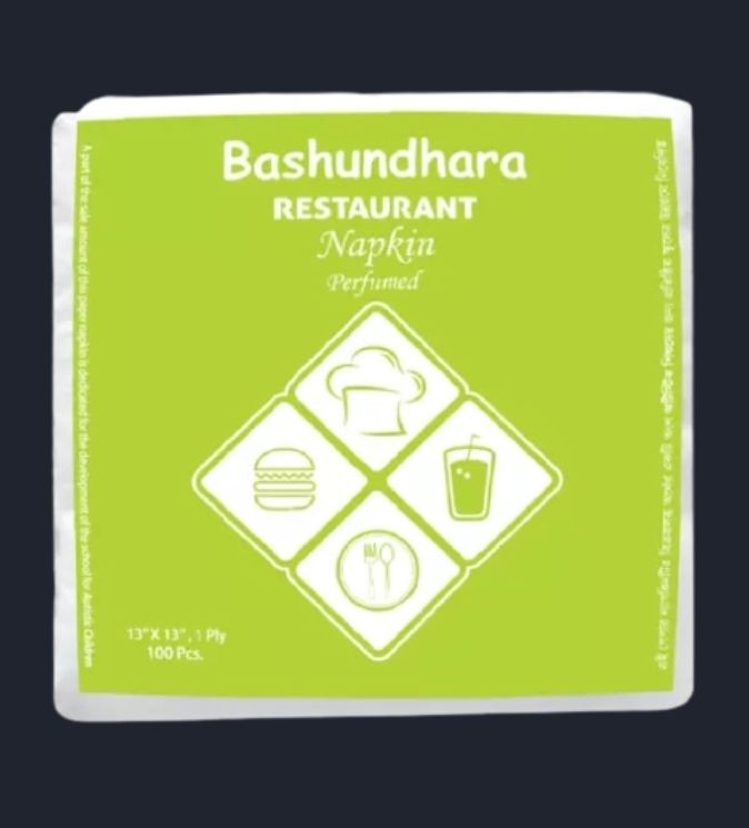 Bashundhara Restaurant Napkin Tissue Perfumed 100 pcs 1 pkt. 