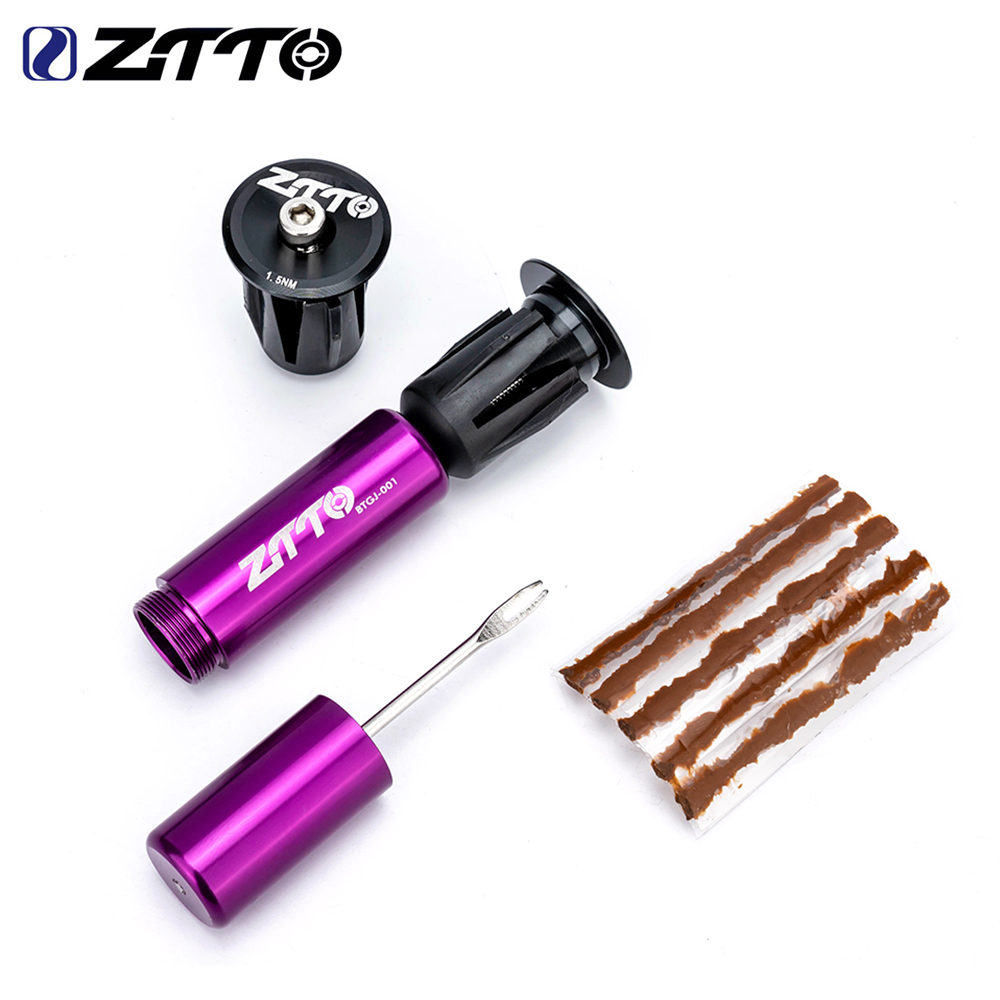 ZTTO Bicycle Tubeless Tyre Fast Repair Kit MTB Road Bike Tires Punctur Sealant Rubber Strip Drill Tool Handle Bar End Hidden. 