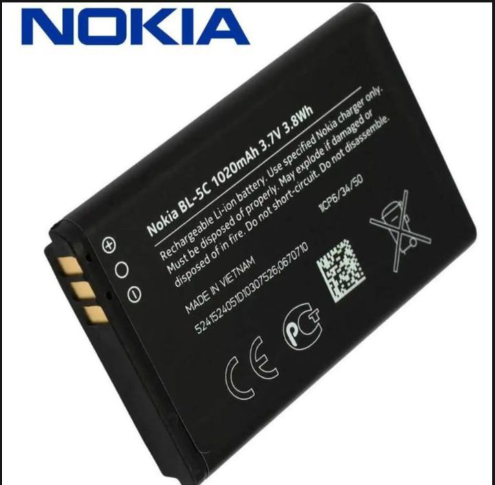 Original Nokia BL-5C phone battery for Nokia C2-01 C2-02 C2-03 C2-06 X2-01 5130 6230i N72 N70 5130 2610 6267 7610 E50 3208C