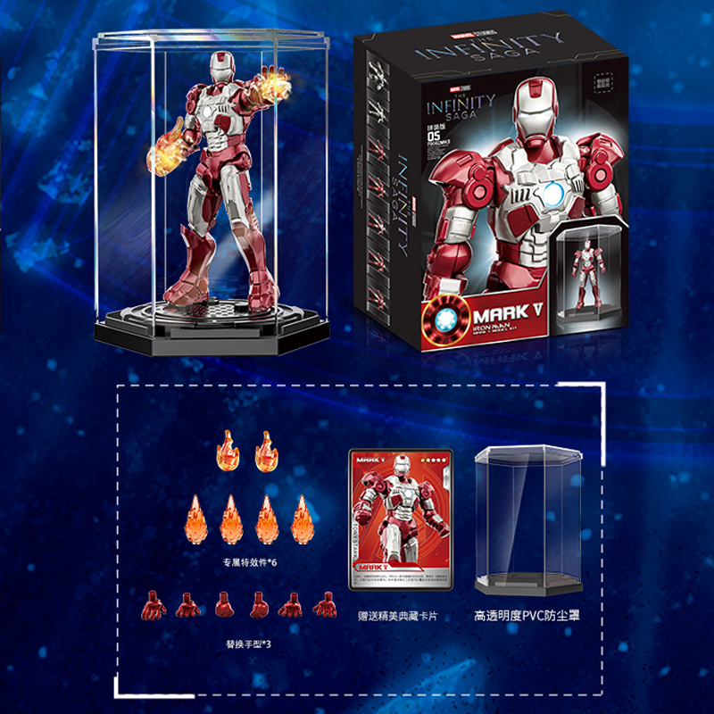 Original Iron Man Blocks Bricks Building Piston MK8 MK9 MK10 MK11 MK12 MK13 MK14 Legends Tony Stark DIY Toys Model Action Figure. 